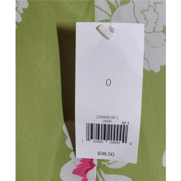 Banana Republic 100% Silk Women's Skirt Size 0 Floral Flowy Pastel Green Lined - Picture 7 of 14